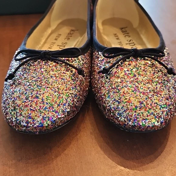 Kate Spade Honey glitter ballet flats rainbow - Picture 6 of 12
